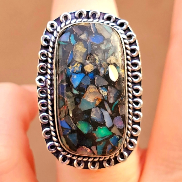 New Copper Ethiopian Opal 925 Silver Ring. - Picture 1 of 16